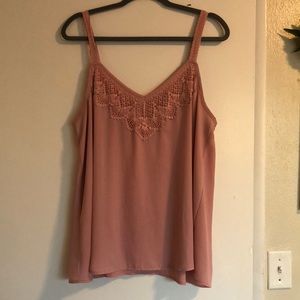 Torrid Lace Accented Chiffon Tank Top